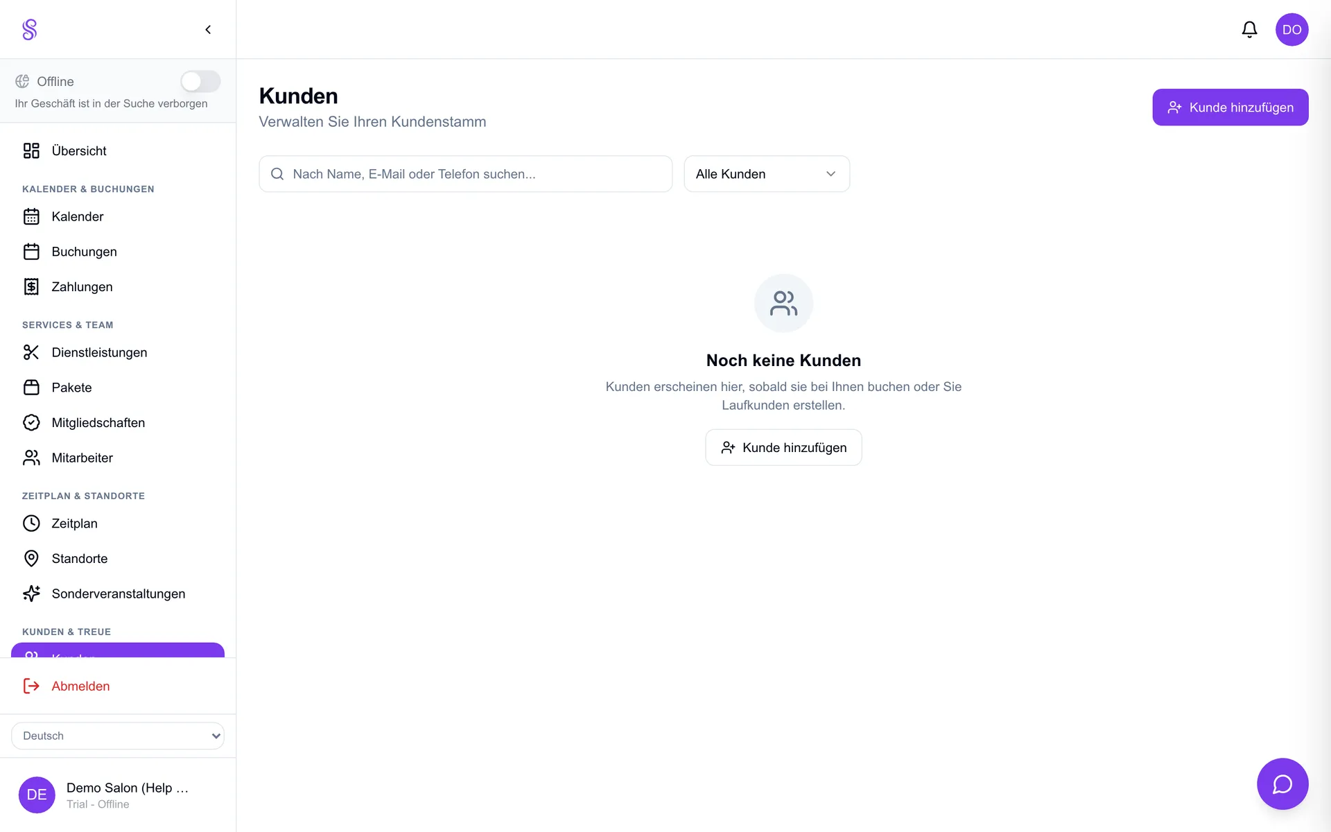 Customers list