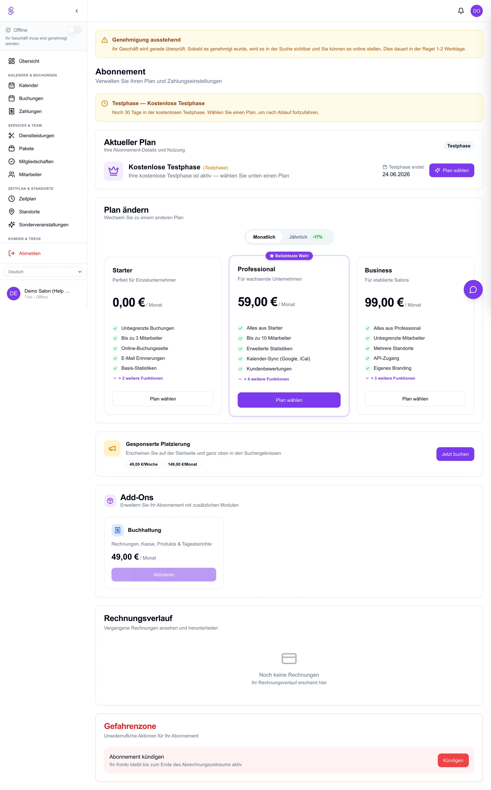 Subscription plan picker